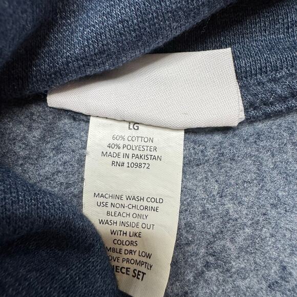 UC DAVIS Shawl Collar Womens Lightweight Sweatshirt Size Large Blue White - Picture 7 of 10